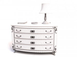 Vintage Wooden Dresser Cabinet 3D-Modell
