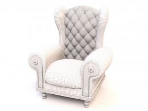 Leather Fancy Vintage Arm Chair Couch 3D Модель