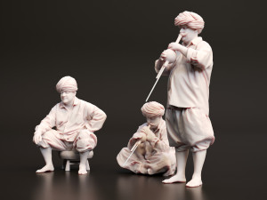 Realistic 3D Scan Flutist Man Model and Pose Blender Compatible 3D मॉडल