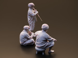 Realistic 3D Scan Flutist Man Model and Pose Blender Compatible 3D मॉडल