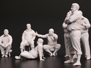 3D Man Multi Pose Model Package Blender and 3ds Max 3D 모델
