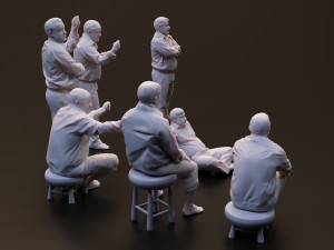 3D Man Multi Pose Model Package Blender and 3ds Max 3D 모델