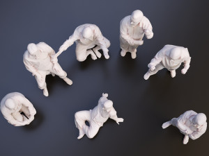 3D Man Multi Pose Model Package Blender and 3ds Max 3D 모델