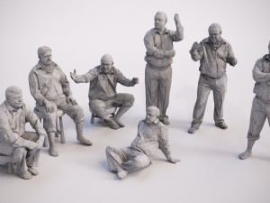 3D Man Multi Pose Model Package Blender and 3ds Max 3D 모델
