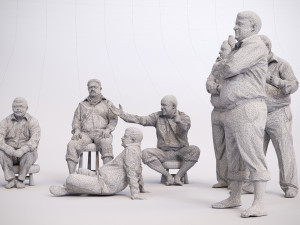 3D Man Multi Pose Model Package Blender and 3ds Max 3D 모델