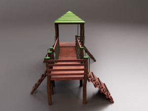 Realistic Outdoor Childrens Playground Set 3D 3D Model