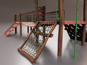 Realistic Outdoor Childrens Playground Set 3D 3D Model