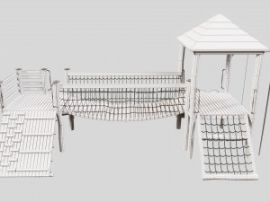 Realistic Outdoor Childrens Playground Set 3D 3D Model