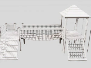 Realistic Outdoor Childrens Playground Set 3D 3D Model