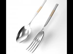 フォークとスプーン 3Dモデル