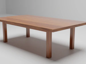 Houten eettafel gratis monster 3D Model