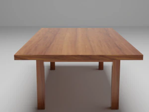 Kostenloser Muster-Esstisch aus Holz 3D Modell