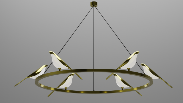 LED ceiling chandelier Birdy 3D Modell .c4d .max .obj .3ds .fbx .stl .blend