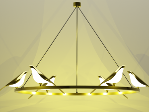 LED ceiling chandelier Birdy 3D Modell