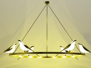 LED ceiling chandelier Birdy 3D Model