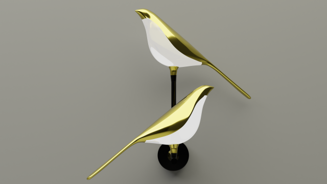 LED lamp Birdie-twins Modello 3D .c4d .max .obj .3ds .fbx .stl .blend