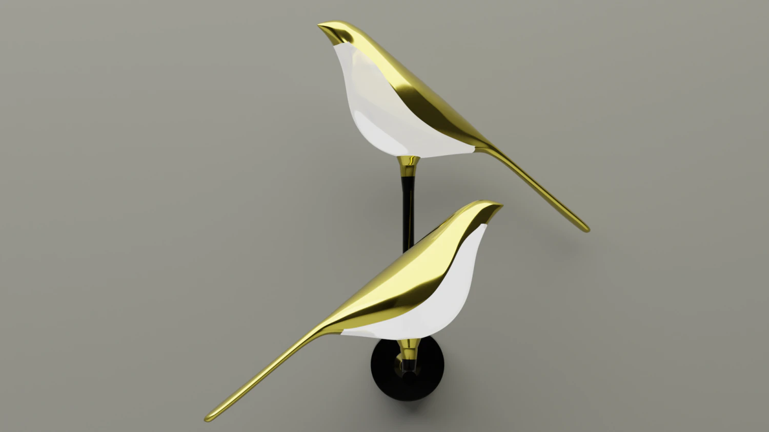 LED lamp Birdie-twins 3D Model .c4d .max .obj .3ds .fbx .stl .blend 