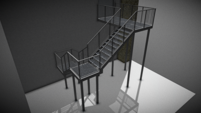 Stairs Staircase Construction 3Dモデル .c4d .max .obj .3ds .fbx .stl .blend 