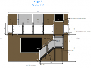 Glassed balustrades and external stairs 3D-Modell