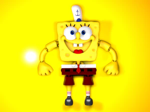 Flexi Print in place - SpongeBob STL 3D Print Model