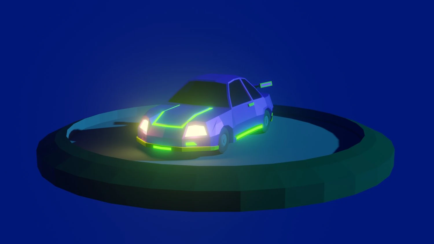 LowPoly Car 3D Model .c4d .max .obj .3ds .fbx .stl .blend 