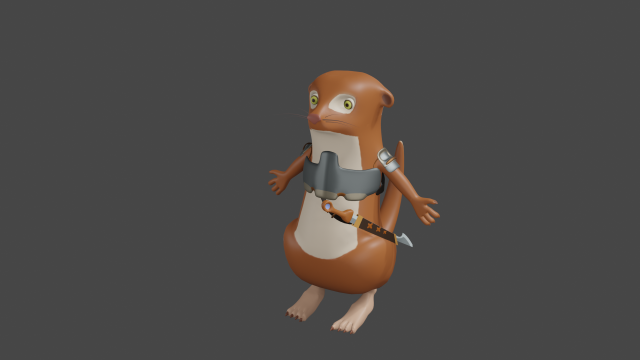 Otter 3D Model .c4d .max .obj .3ds .fbx .stl .blend 