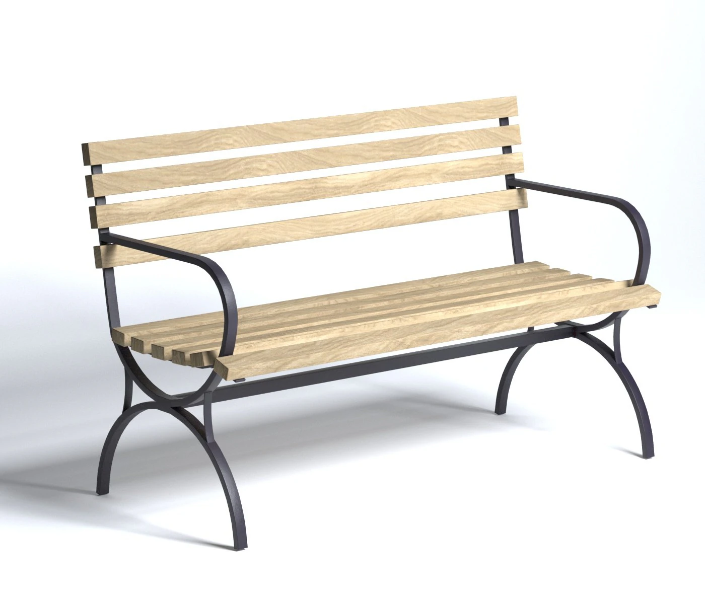 Bench Low-poly 3D Model .c4d .max .obj .3ds .fbx .stl .blend