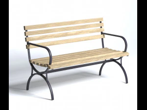 ベンチ ローポリ 3Dモデル