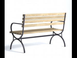 Bench Low-poly 3D Model