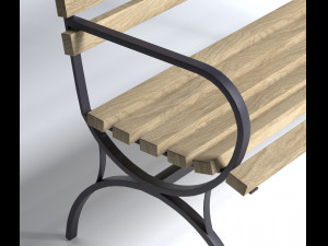 Bench Low-poly 3D Model