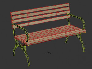 Bench Low-poly 3D Model