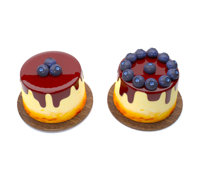 Blueberry pudding 3D Model .c4d .max .obj .3ds .fbx .stl .blend 