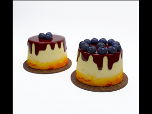 Blueberry pudding 3D Model