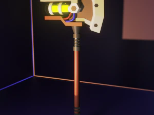 Glowing Axe 3D 3D Model