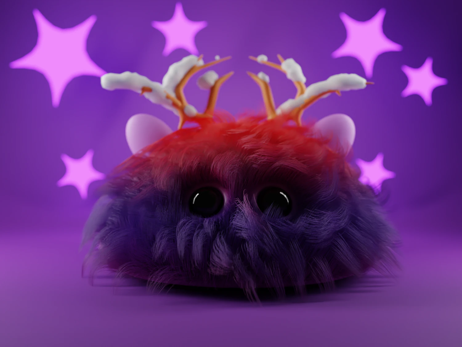 Fluffy Monster 3D 3D Model .c4d .max .obj .3ds .fbx .stl .blend 