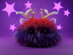 Fluffy Monster 3D 3D Model