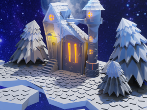 Castle at Midnight 3D 3D Model