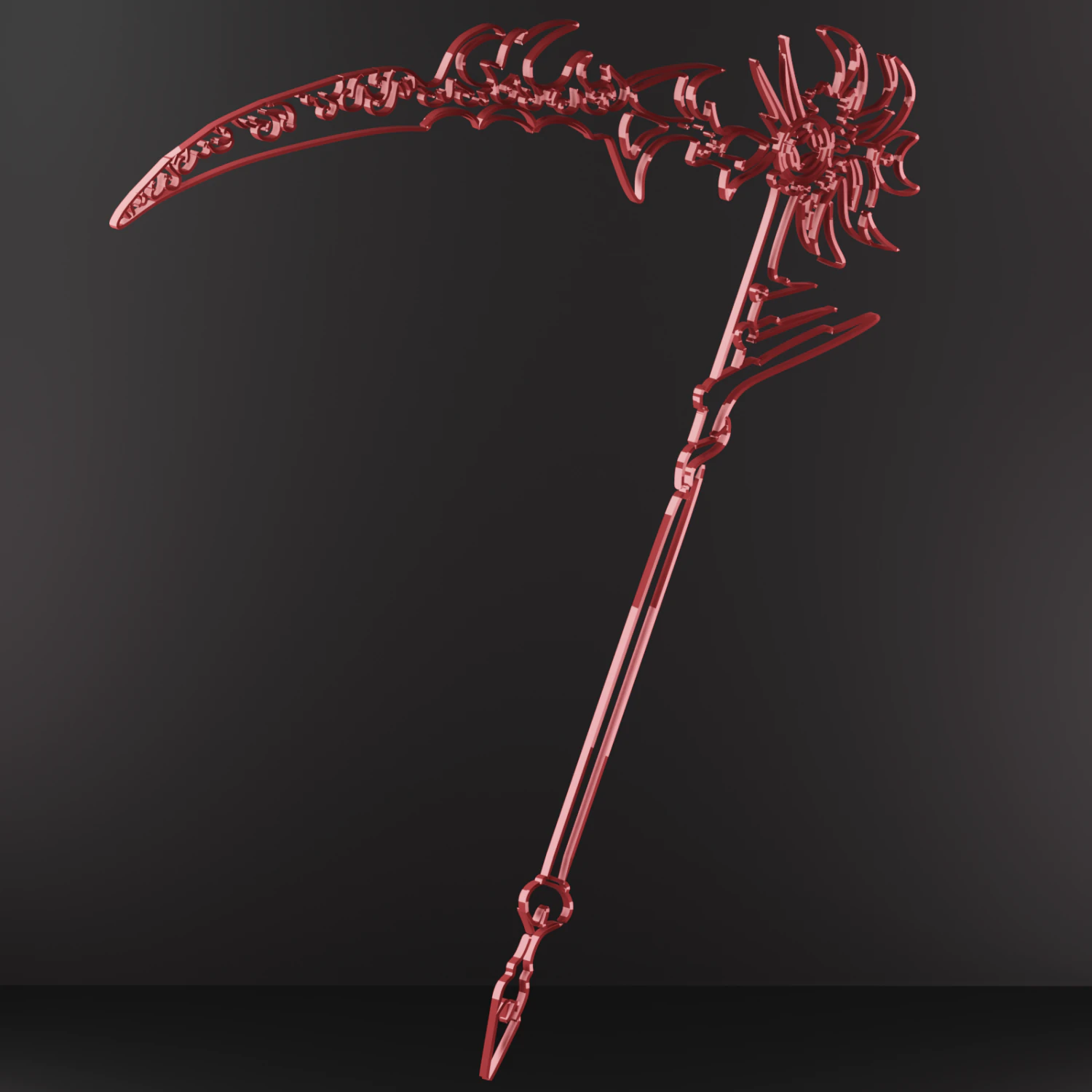 Red Scythe 3D 3D Model .c4d .max .obj .3ds .fbx .stl .blend 