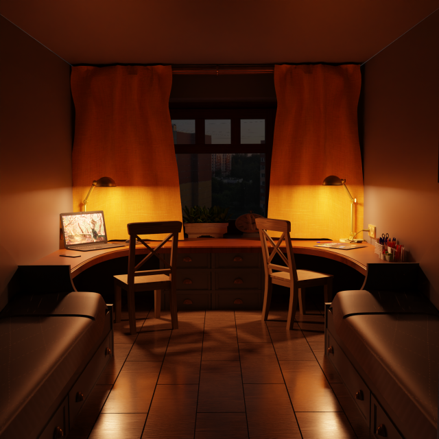 儿童房 3D 模型 .c4d .max .obj .3ds .fbx .stl .blend 