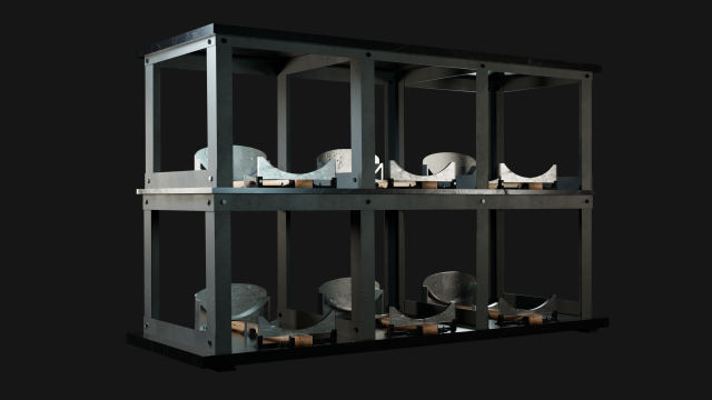 Barrel rack 3D Model .c4d .max .obj .3ds .fbx .stl .blend 