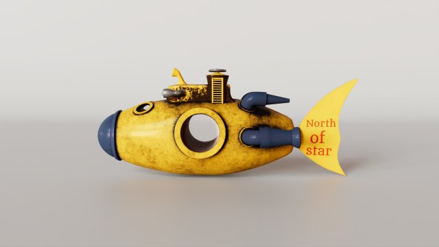 Toy submarine Model 3D .c4d .max .obj .3ds .fbx .stl .blend 