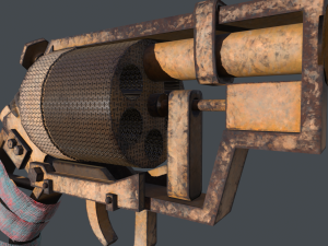 Zombie Revolver 3D Model