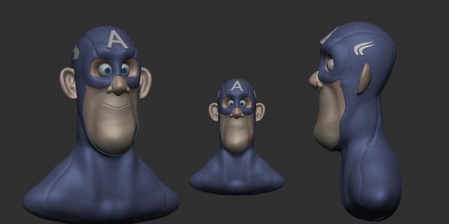 Captain America 3D Принт Модель .c4d .max .obj .3ds .fbx .stl .blend