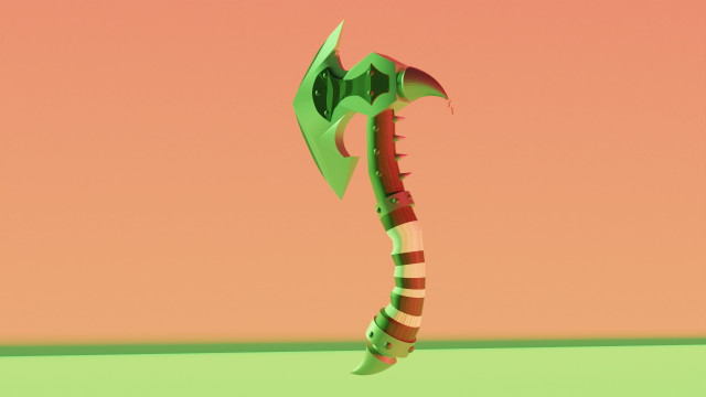 One-Handed Axe 3Dモデル .c4d .max .obj .3ds .fbx .stl .blend 