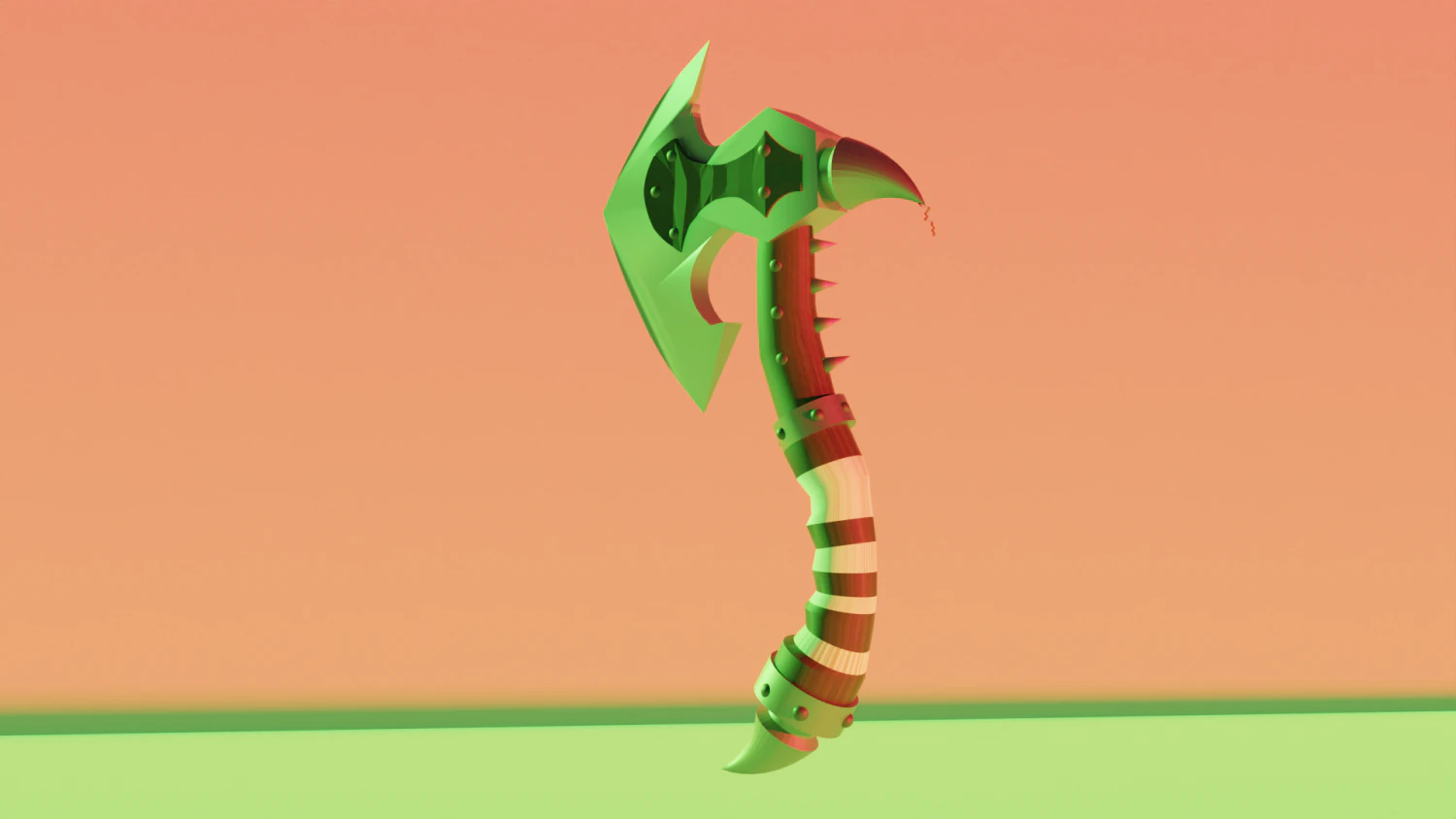 One-Handed Axe 3D Model .c4d .max .obj .3ds .fbx .stl .blend 