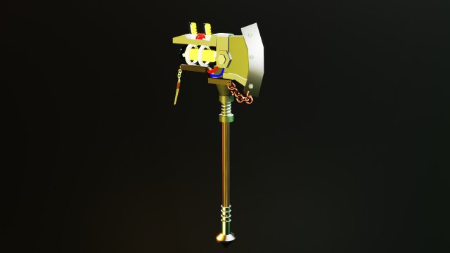 Play axe with neon light 3D Модель .c4d .max .obj .3ds .fbx .stl .blend 