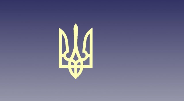 Coat of arms of Ukraine Trident 3Dプリントモデル .c4d .max .obj .3ds .fbx .stl .blend 
