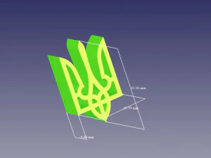 Stemma dell'Ucraina Tridente Modello di stampa 3D
