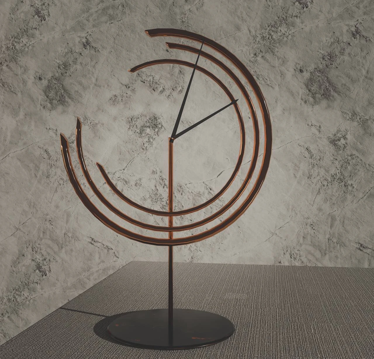 Clock gold 3D Model .c4d .max .obj .3ds .fbx .stl .blend