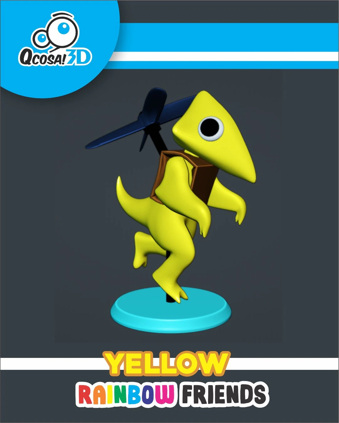 YELLOW RAINBOW FRIENDS 3D Print Model .c4d .max .obj .3ds .fbx .stl .blend 